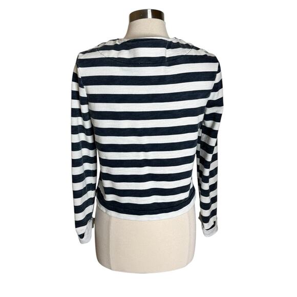 Urban Outfitters BDG Stripe Button Front French Terry Wrap Sweater Womens Medium - Picture 2 of 10